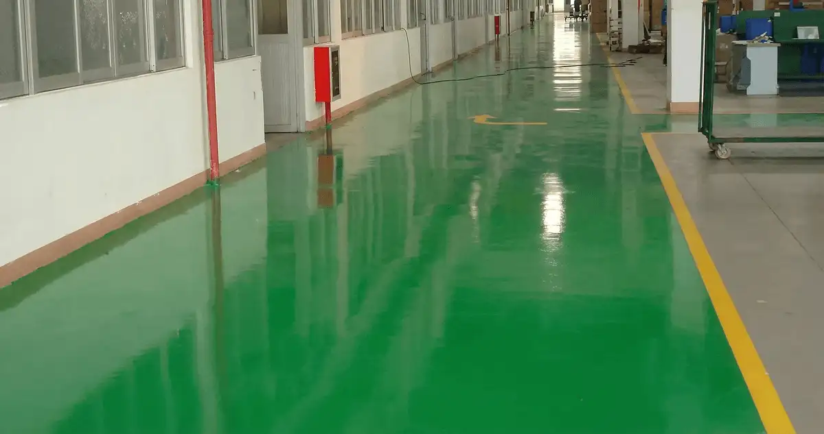 A factory floor professionally covered and marked with epoxy flooring in Albuquerque, NM