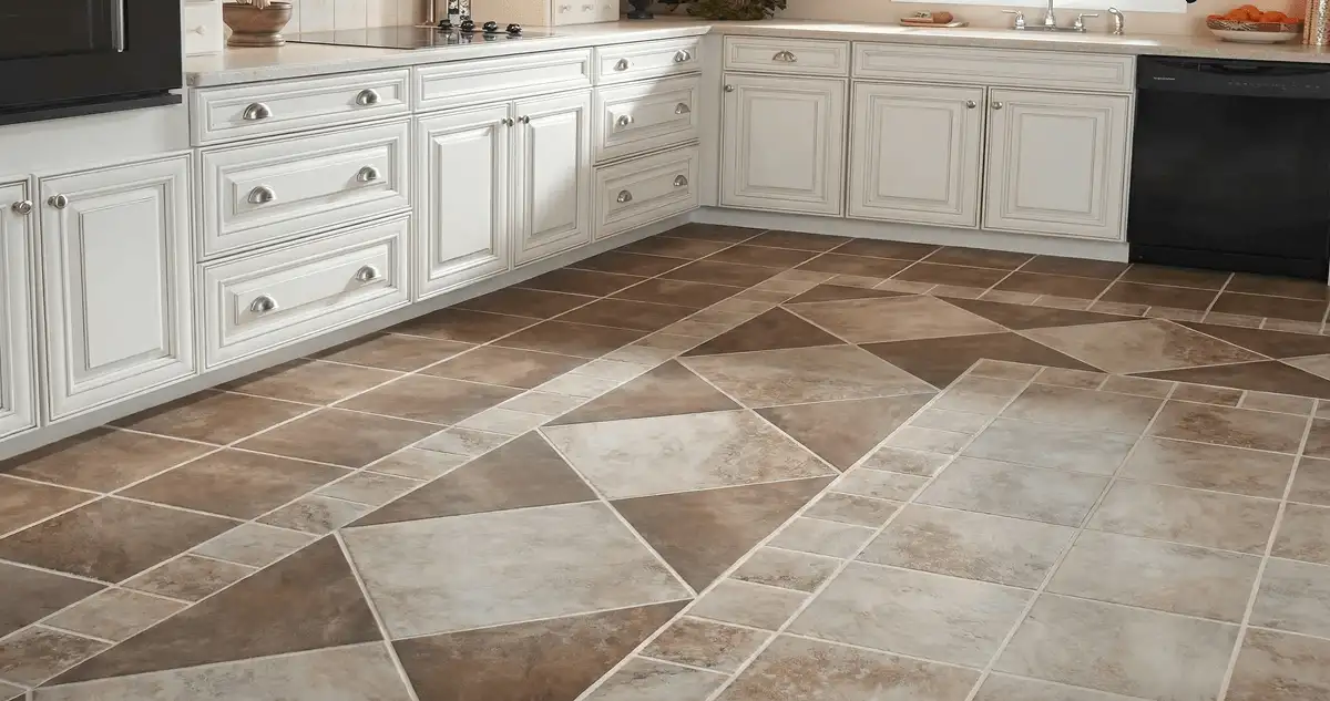 Kitchen with white cabinets and a professionally installed tile floor in Albuquerque, NM